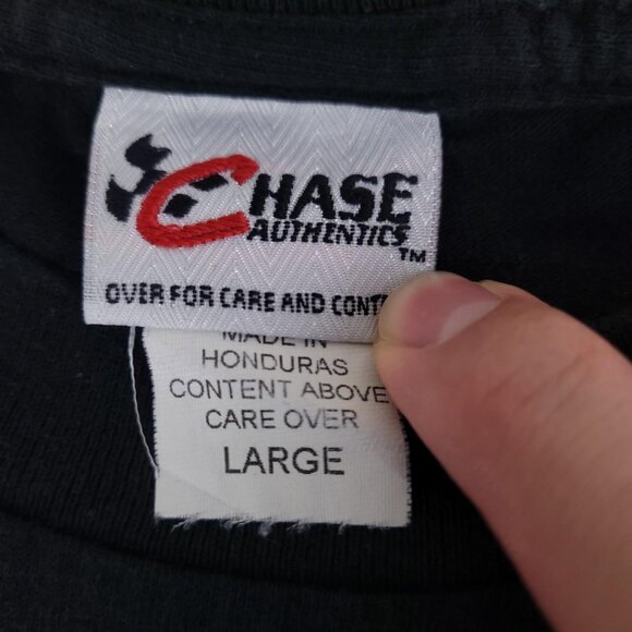 Vintage 00s Y2K Chase Authentics Ryan Newman Nascar Racing faded black shirt - Picture 5 of 5
